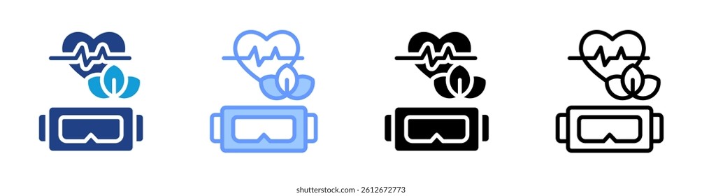 Vr Theraphy icon set multiple style collection