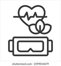 Vr Theraphy Outline Icon Vector Illustration