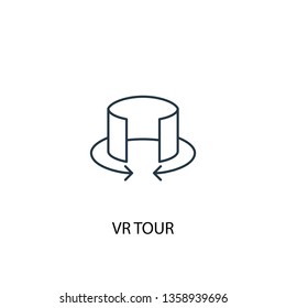 VR tour concept line icon. Simple element illustration. VR tour concept outline symbol design. Can be used for web and mobile UI/UX