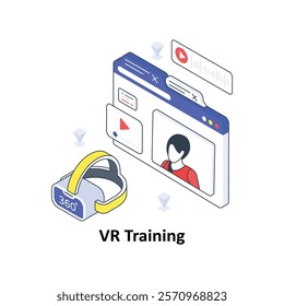 VR Training isometric Colored illustration. EPS File stock illustration