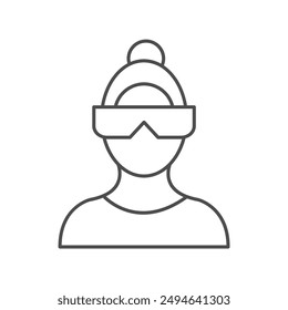 Vr User thinline icon , vector, pixel perfect, illustrator file