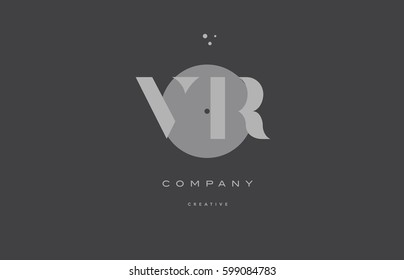vr v r  grey modern stylish alphabet dot dots eps company letter logo design vector icon template 