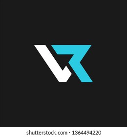 VR or V R letter alphabet logo design in vector format.