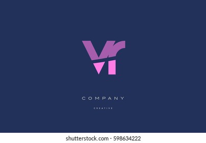 vr v r  pink blue pastel modern abstract alphabet company logo design vector icon template 