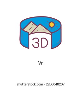 VR vector filled outline Icon Design illustration. Gaming Symbol on White background EPS 10 File