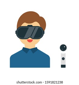 vr vector flat color  icon 