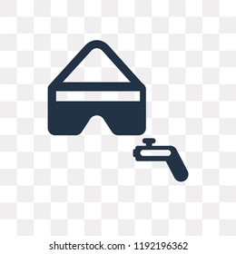 Vr vector icon isolated on transparent background, Vr transparency concept can be used web and mobile