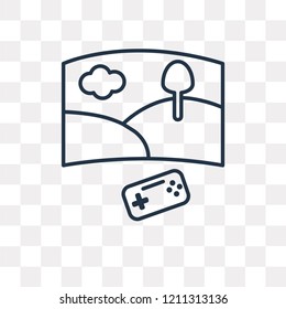 Vr vector outline icon isolated on transparent background, high quality linear Vr transparency concept can be used web and mobile