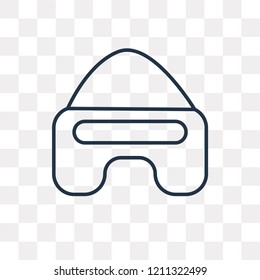 Vr vector outline icon isolated on transparent background, high quality linear Vr transparency concept can be used web and mobile