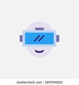 vr virtual or augmented reality flat style icon with eyewear device vector illustration