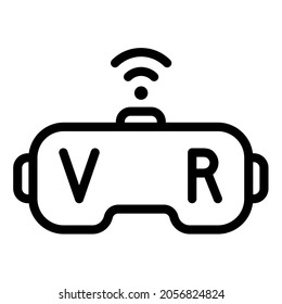 vr virtual glasses single isolated icon with outline style