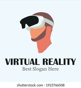 VR VIRTUAL REALITY FLAT LOGO ICON SYMBOL