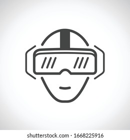 VR Virtual Reality Glasses Flat Vector Icon