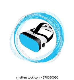 VR Virtual reality glasses icon, vector logo.