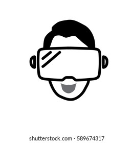 VR Virtual reality glasses simple vector flat icon