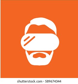 VR Virtual reality glasses simple vector flat icon