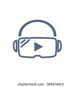 VR Virtual Reality Glasses Simple Vector Flat Icon