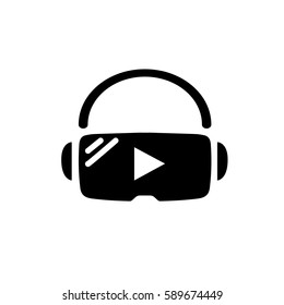 VR Virtual reality glasses simple vector flat icon