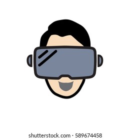 VR Virtual reality glasses simple vector flat icon