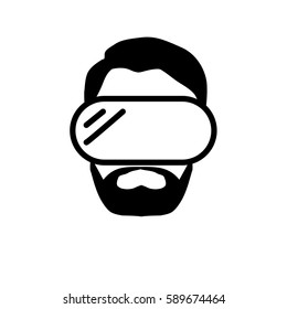 VR Virtual reality glasses simple vector flat icon