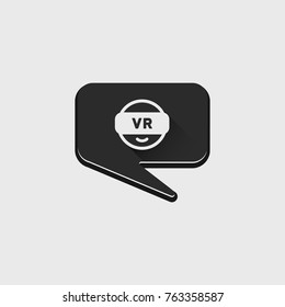 VR Virtual Reality Headset gamer talk logo in black logo icon mark