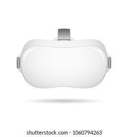 VR virtual reality headset. Realistic virtual reality headset glasses. Innovation device