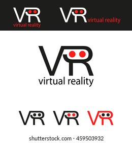  VR virtual reality logo, Glasses logo or icon