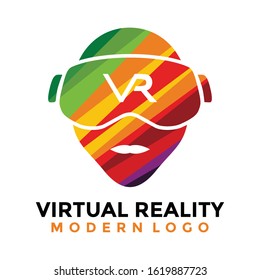 VR Virtual Reality Logo Icon, Virtual Reality Logo Template