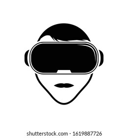 VR Virtual Reality Logo Icon, Virtual Reality Logo Template, Virtual Reality Vector Silhouette
