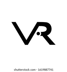 VR Virtual Reality Logo Icon, Virtual Reality Logo Template, Virtual Reality Vector Silhouette
