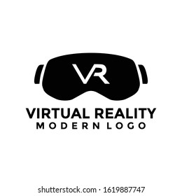 VR Virtual Reality Logo Icon, Virtual Reality Logo Template, Virtual Reality Vector Silhouette