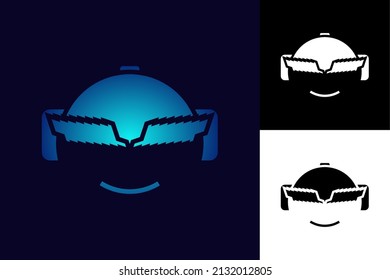 VR Virtual Reality Logo. Perfect for game store, game developer, game review blog or vlog channel, game fans or community, etc.