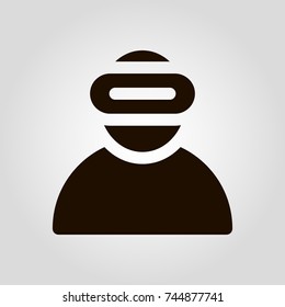 VR (virtual reality) mask isolated flat vector icon.