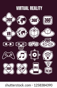 VR virtual Reality set icon, vector illustration.