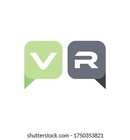 VR Virtual Reality Simple Unique Icon Symbol Logo For Business Industry Vector Isolated