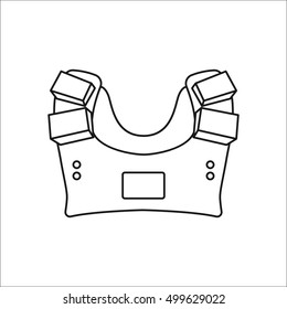 VR Virtual reality technology wear sign line icon on background