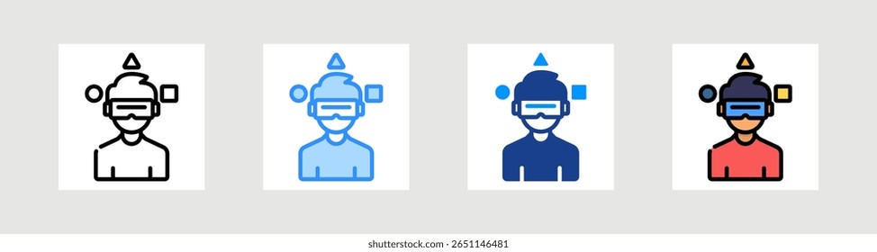 Vr Visión Icon Colección Set Estilo Múltiple