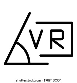 Vr visual icon. Outline Vr visual vector icon for web design isolated on white background