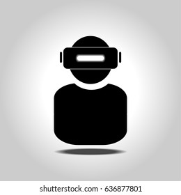 vr or visual reality human icon vector 