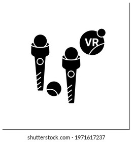 Vr wireless controllers glyph icon. Controller to control objects or characters in the game. Joystick for perfect gaming process.Filled flat sign. Isolated silhouette vector illustration