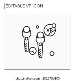 Vr wireless controllers line icon. Controller to control objects or characters in the game. Joystick for perfect gaming process. Modern technology concept. Isolated vector illustration.Editable stroke