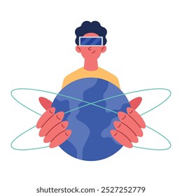 vr world boy com óculos isolados