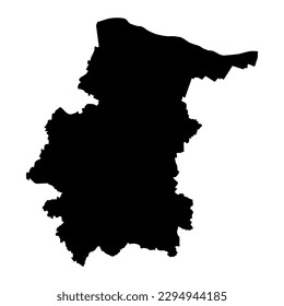 Mapa de la provincia de Vratsa, provincia de Bulgaria. Ilustración vectorial.