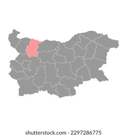 Vratsa Province map, province of Bulgaria. Vector illustration.