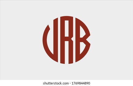 VRB circular emblem alphabet letter vector logo template