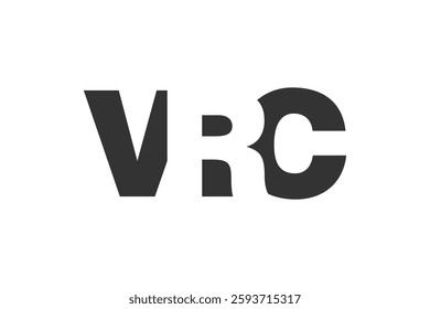 VRC logo design. Initial letter V R C bold font style for tech startups, consulting, corporate branding. Creative company name, headlines typography identity, trendy logotype. Vector illustration.