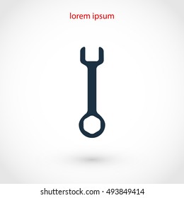 Vrench key sign icon, flat design best vector icon