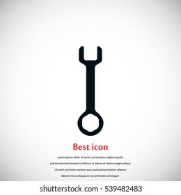 Vrench key sign icon, flat design best vector icon