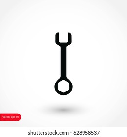 Vrench key sign icon, flat design best vector icon