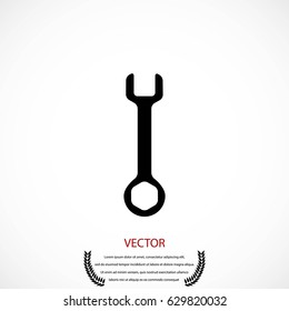Vrench key sign icon, flat design best vector icon